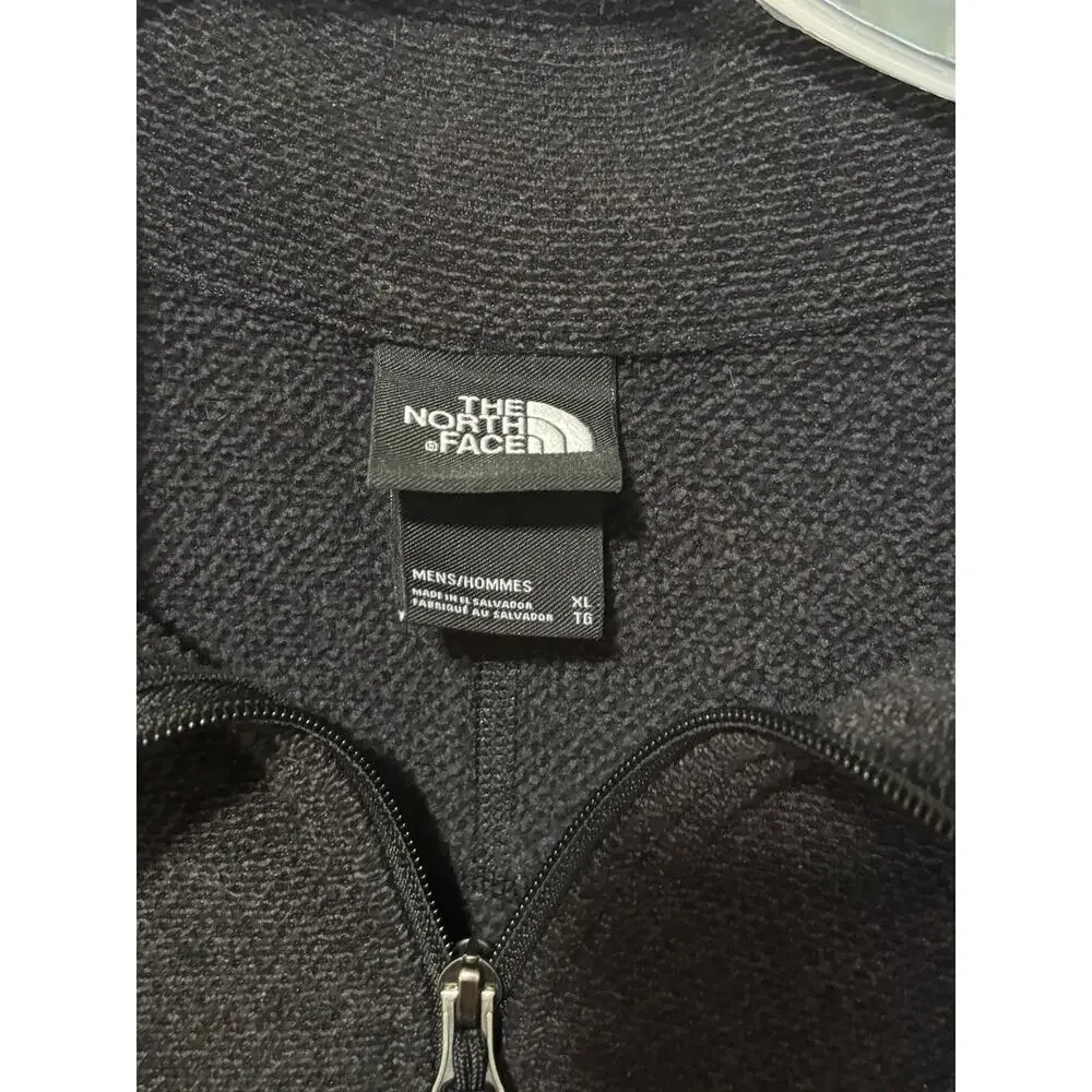 Men’s North Face Cap Rock Textured Black Smoke 1/4 Zip Pullover Fleece Jacket XL